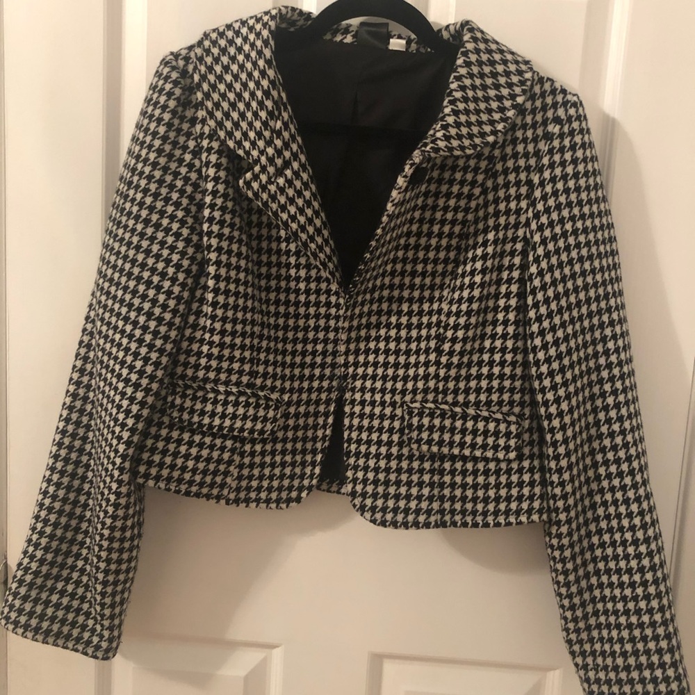 🦋Houndstooth Cropped Jacket - Picture 2 of 8
